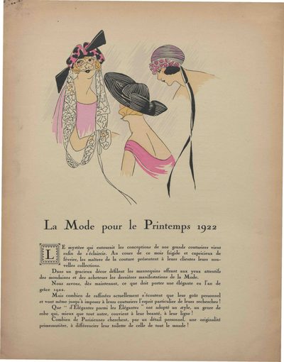 La Mode Pour Le Printemps 1922